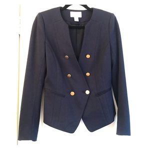 H&M Navy Crop Blazer